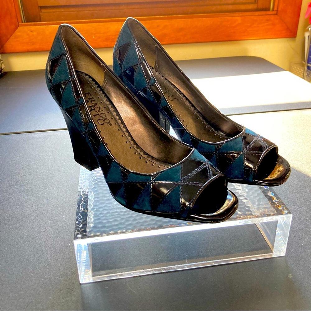 Franco Sarto Blue Black Heels